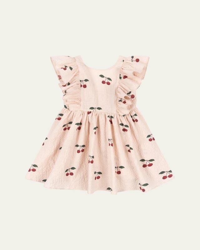 Girl's Elin Cherry-Print Dress, Size 2-10